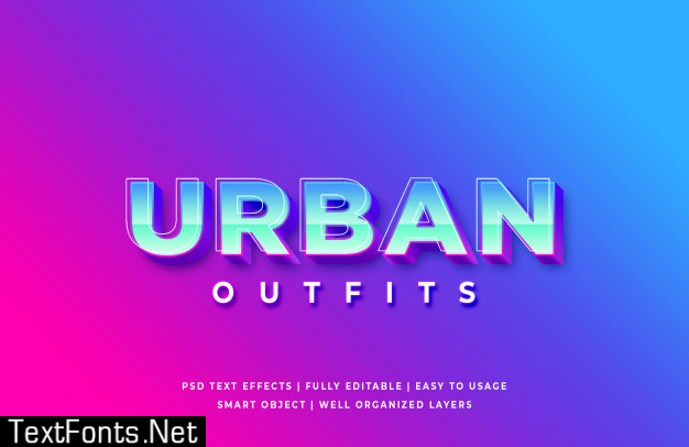 Urban outfit 3d text style