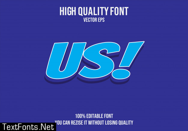 Us! editable text effect