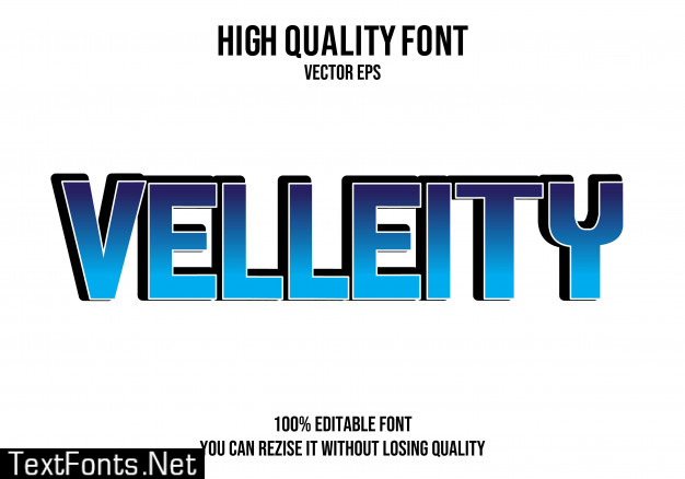 Velleity editable text font effect