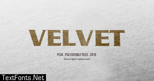 Velvet 3d text style effect