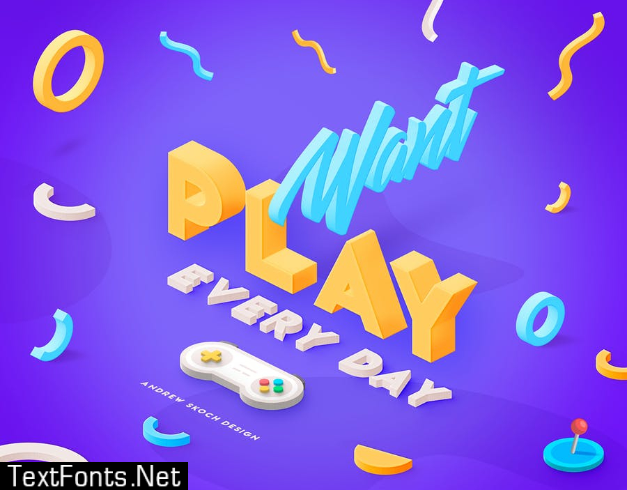 Vibrant 3D Text Effects 75TNV3R