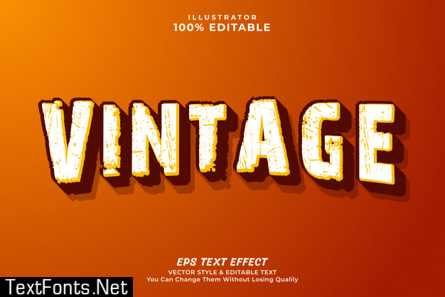 Vintage editable text effect, text style