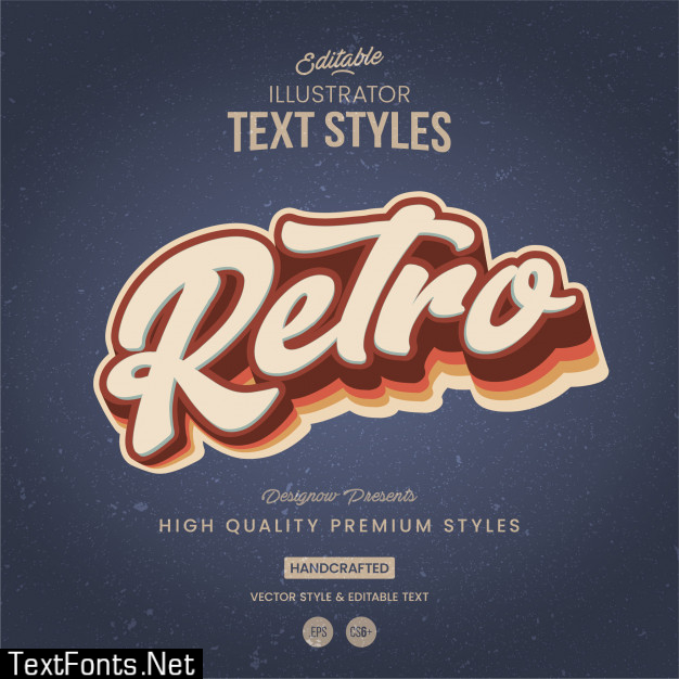 Vintage illustrator text style