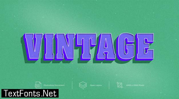 Vintage text effect design photoshop layer style effect