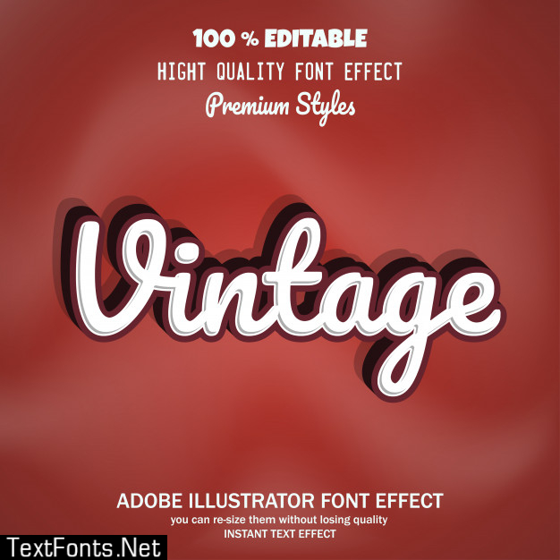 Vintage text,  font effect