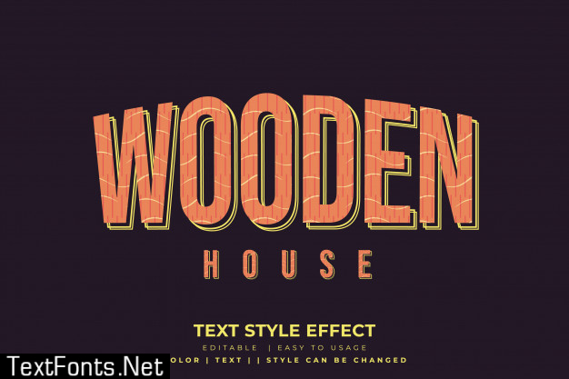 Vintage text style effect with wood texture