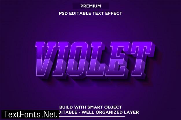 Violet  3d font style text effect