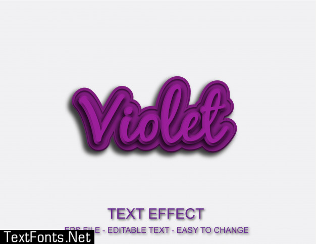 Violet font effect editable