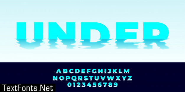 Water effect text alphabet style