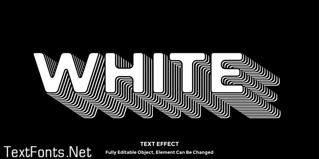 White 3d blend text effect graphic style