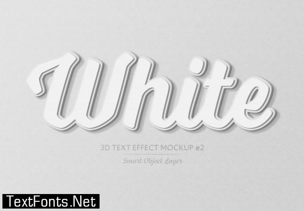 White bold 3d text effect