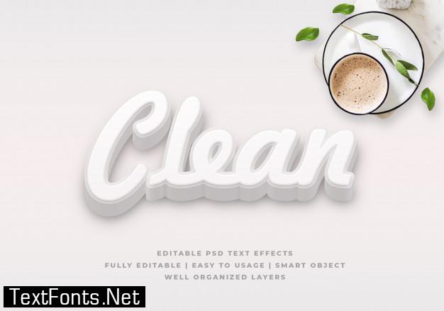 Download White Clean 3d Text Style Effect Mockup