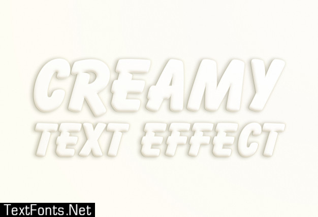 White creamy text effect