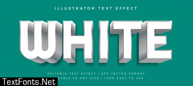 White silver rounded blue text style font effect