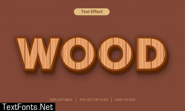 Wood 3d text style effect