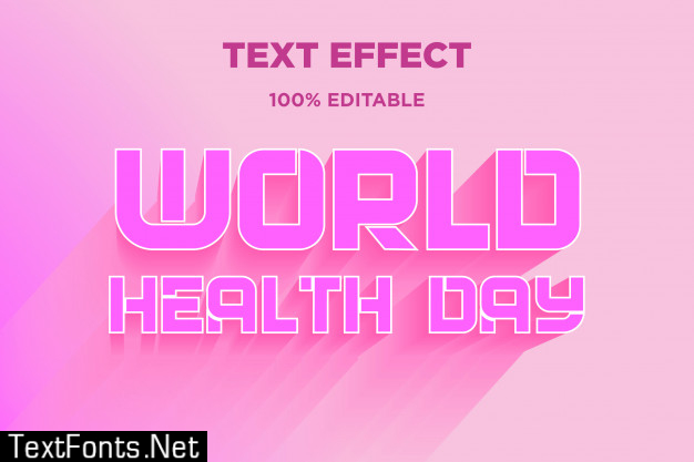 World health day 3d text style effect