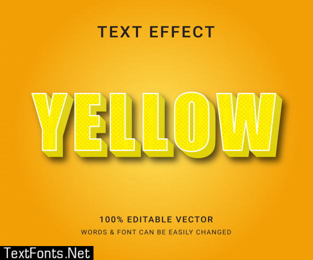 Yellow full editable text effect