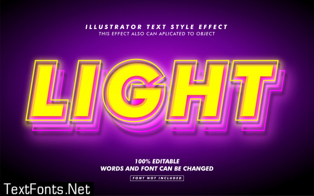 Yellow light text style effect mockup