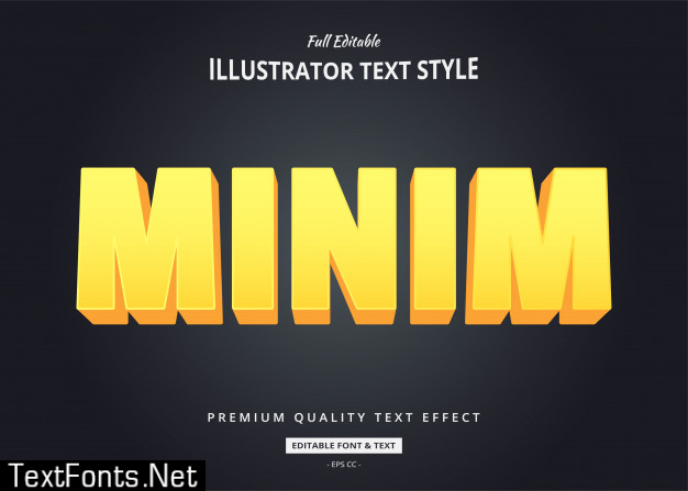 Yellow minimalist 3d text style effect