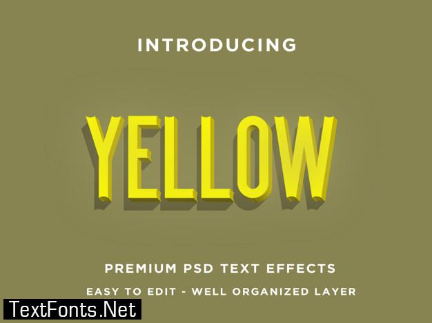 Yellow, premium 3d text effects psd