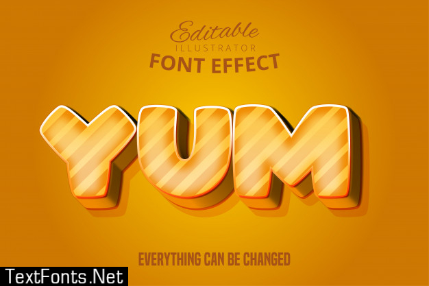 Yum text, editable font effect