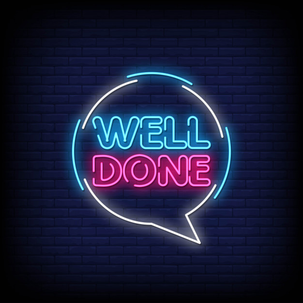 well-done-neon-signs-style-text-vector