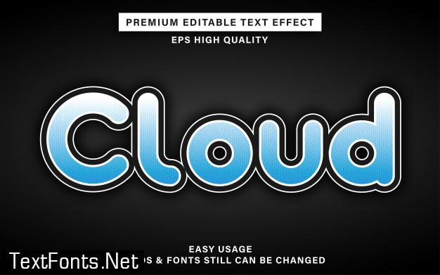 Cloud color editable text effect