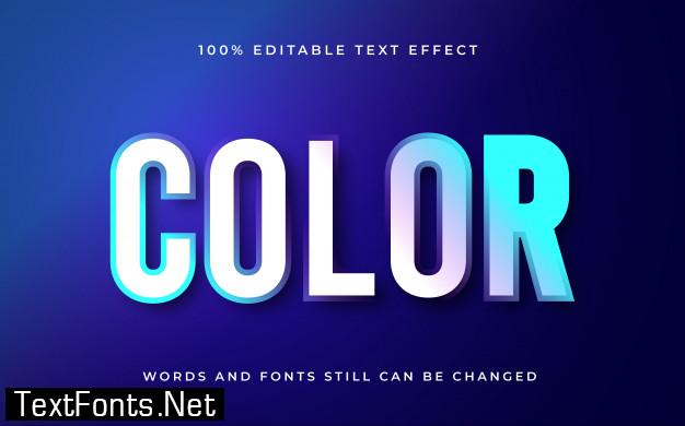 Color editable text effect with gradient