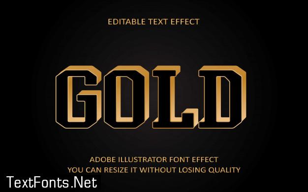 Gold editable text effect