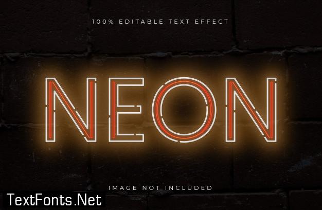 Neon style editable text effect.light text effect