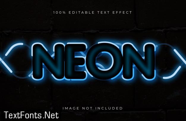 Neon style modern editable text effect.balloon text effect