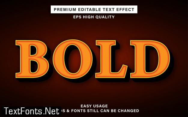 Orange bold editable text effect