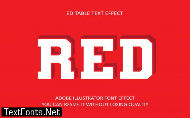 Red editable text effect