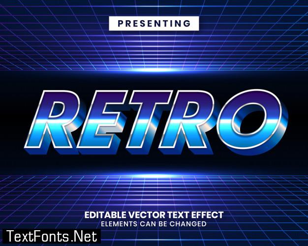 Retrowave futuristic editable text effect