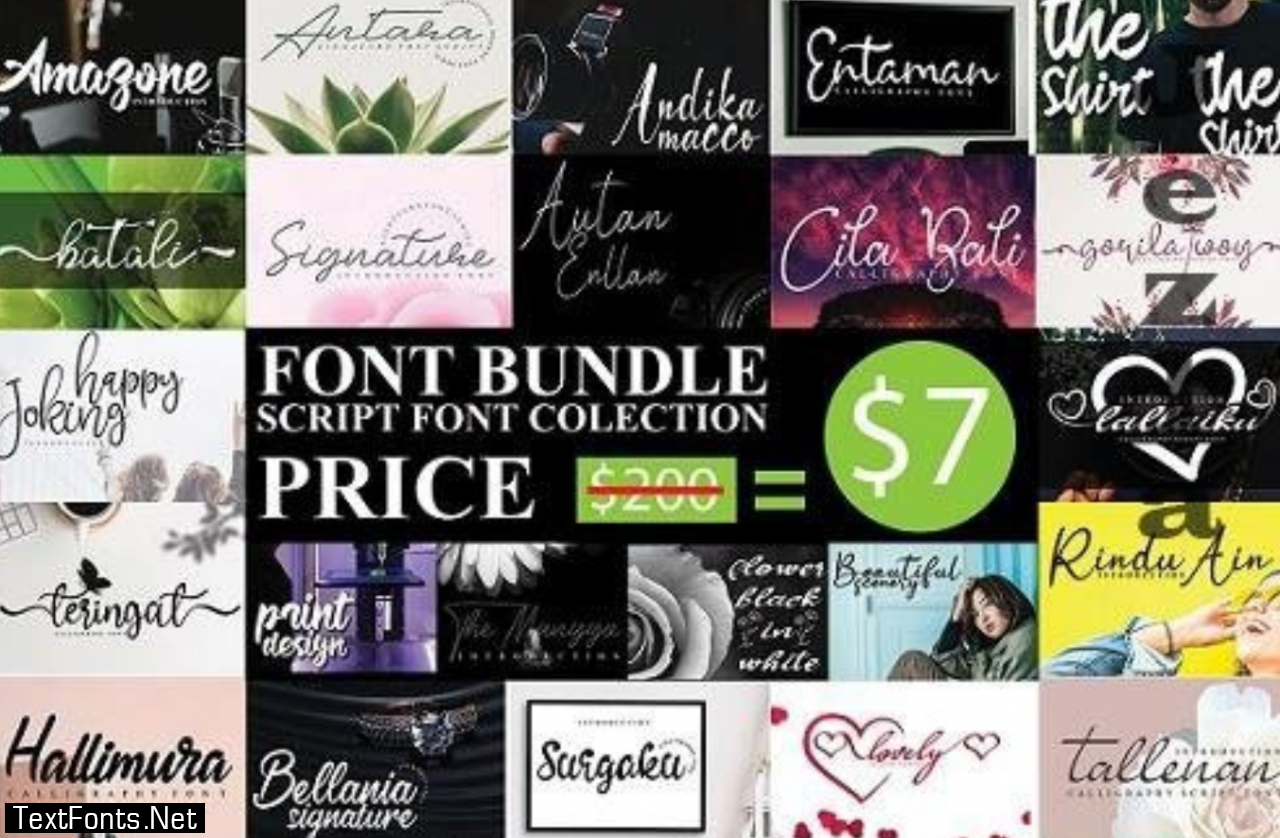 Download Script Font Collection 20 Premium Fonts Bundle