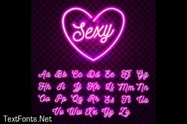 Sexy Pink Neon Font 