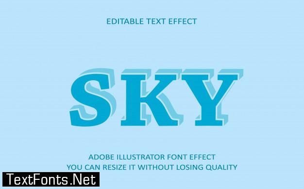 Sky editable text effect