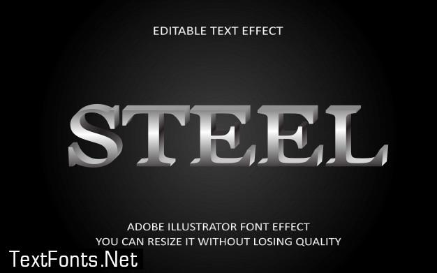 Steel editable text effect