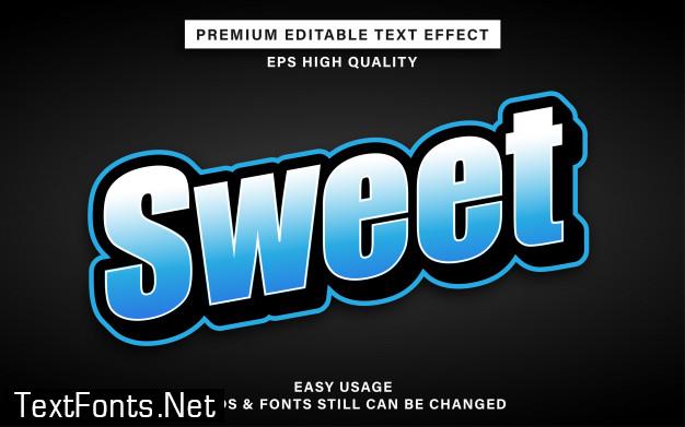 Sweet blue editable text effect