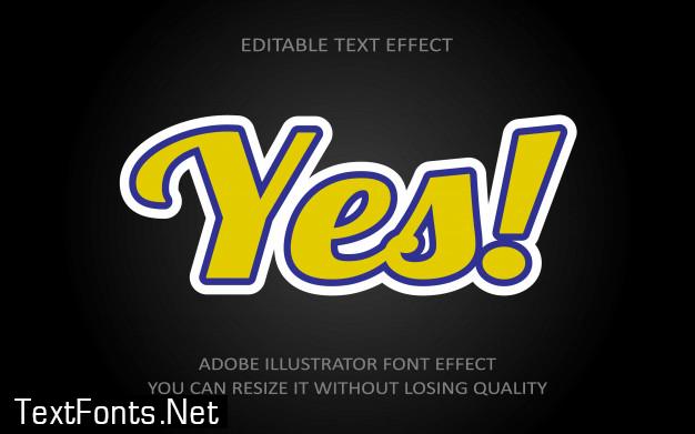 Yes editable text font effect