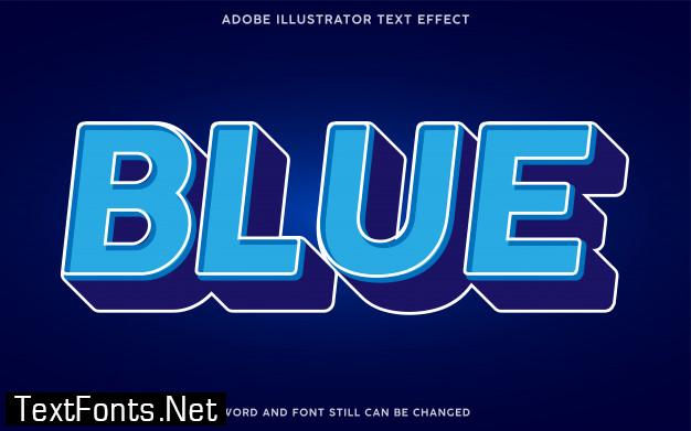 3d blue color text effect