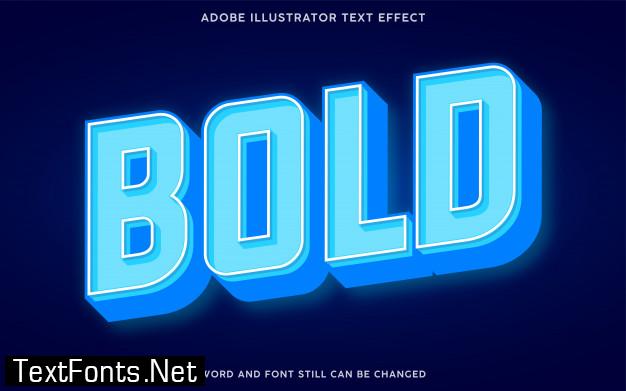 3d blue light text effect