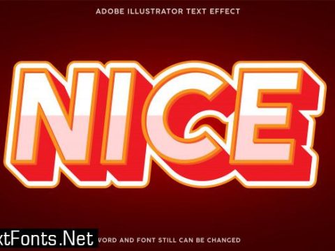 3d bold text effect with white and red color