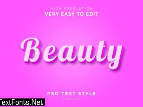 Beauty 3d text style