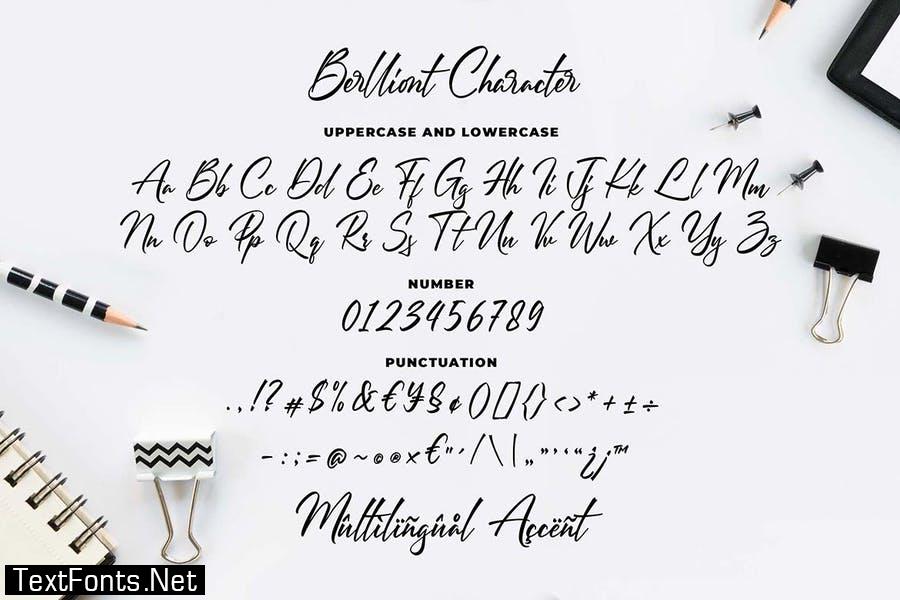 Berlliont a Handwitting Font