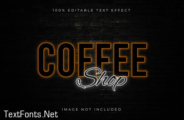 Coffee shop editable text effect