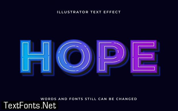 Colorful editable modern text with light effect