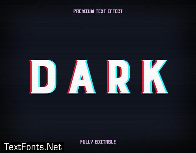 Dark neon glitch text effect