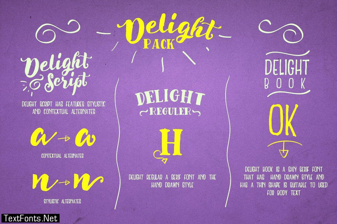 Delight Font Pack & Extra 340596