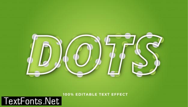 Dots editable text effect with gradient color